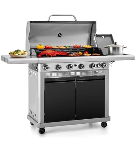 Amazon.com: 2 in 1 Propane Griddle Grill Combo, 6-Burner Propane